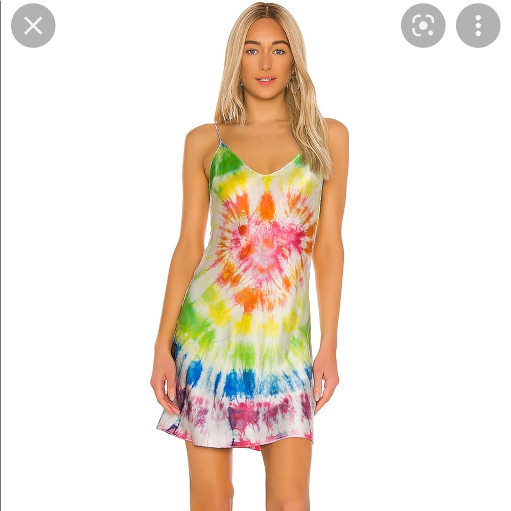 Dannijo tie dye silk slip dress NWOT xs